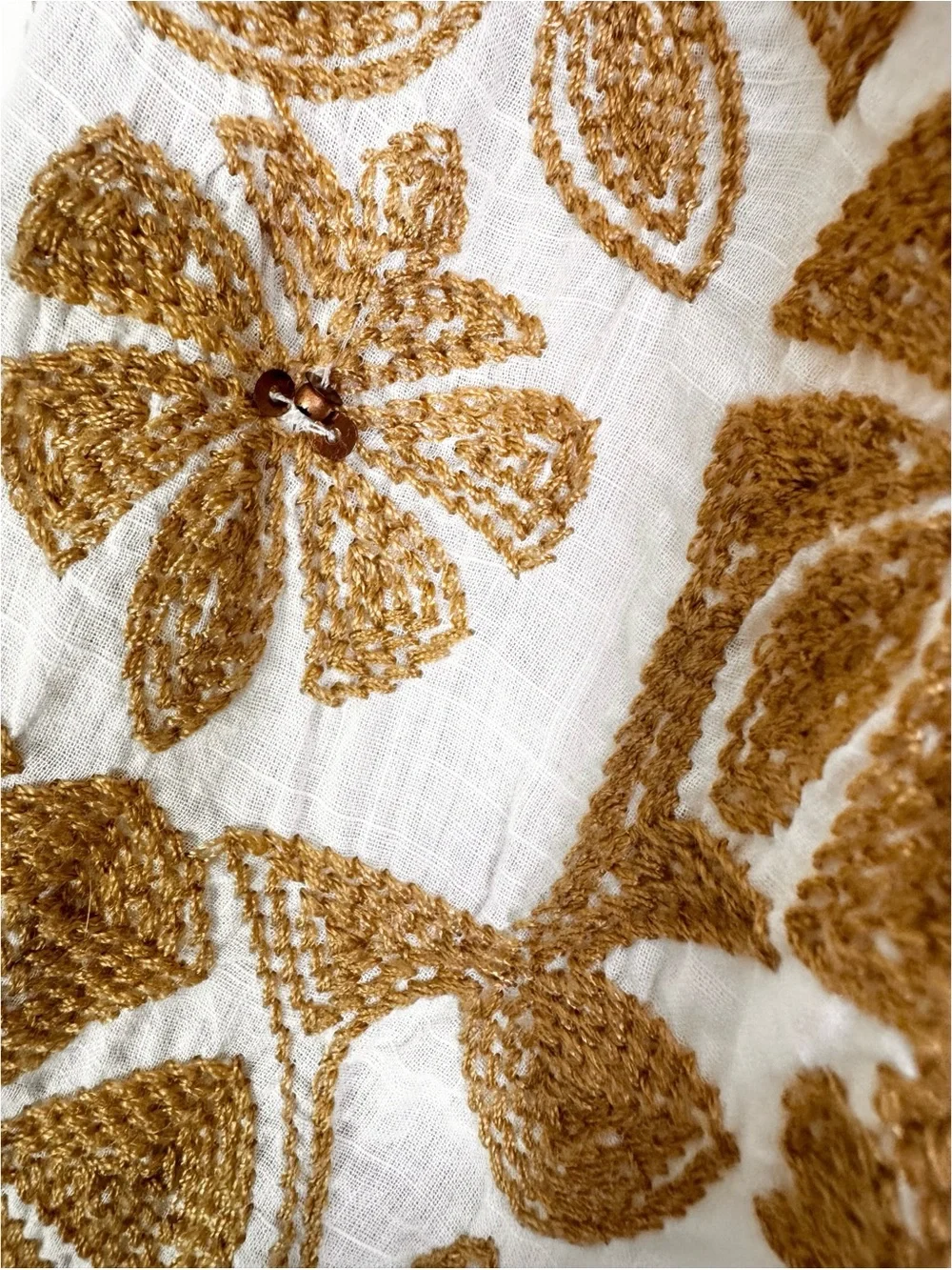 Anthropologie cotton embroidered